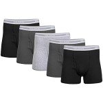 Gildan Men's Underwear Boxer Briefs, Multipack, Black/Charcoal/Sport Grey (5-Pack), Medium