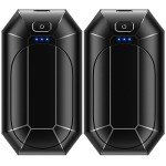 Hand Warmers Rechargeable, Dnaleao 2 Pack 4000mAh Electric Portable Pocket Heater, Heat Therapy Great for Outdoors, Hunting, Golf, Camping, Warm Gifts（Black）