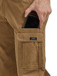 Wrangler Authentics Men's Relaxed Fit Stretch Cargo Pant, Kangaroo, 36W x 32L