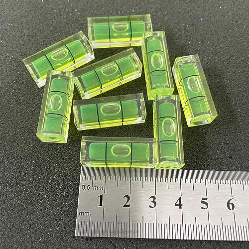 ZUJHPYMI 10Pcs Small Bubble Level 10x10x29mm Mini Square Bubble Spirit Levels Precision Measuring Layout Tools (10x10x29mm, Non-Magnetic)