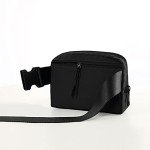 ODODOS Unisex Mini Belt Bag with Adjustable Strap Small Fanny Pack for Workout Running Traveling Hiking, Black