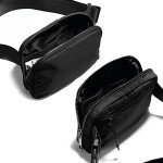ODODOS Unisex Mini Belt Bag with Adjustable Strap Small Fanny Pack for Workout Running Traveling Hiking, Black