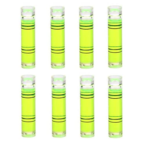 YMGBHNKJLS 8 Pieces Mini Cylindrical Level Small Horizontal Bubble Levels 9.5x40mm Bubble Spirit Level Measuring Layout Tools