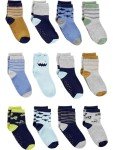 Simple Joys by Carter's Baby 12-Pack Socks, Multicolor/Monster/Sharks/Stripe, 2-3T