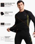 CL convallaria Thermal Underwear for Men, Long Johns Winter Hunting Gear Sport Base Layer Top and Bottom Set Midweight Black L