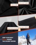 CL convallaria Thermal Underwear for Men, Long Johns Winter Hunting Gear Sport Base Layer Top and Bottom Set Midweight Black L