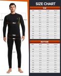 CL convallaria Thermal Underwear for Men, Long Johns Winter Hunting Gear Sport Base Layer Top and Bottom Set Midweight Black L