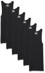 Amazon Essentials Men's Tank Undershirts, Pack of 6, Black, Large