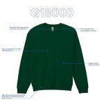 Gildan Adult Fleece Crewneck Sweatshirt, Style G18000, Multipack, Forest Green (1-Pack), Large