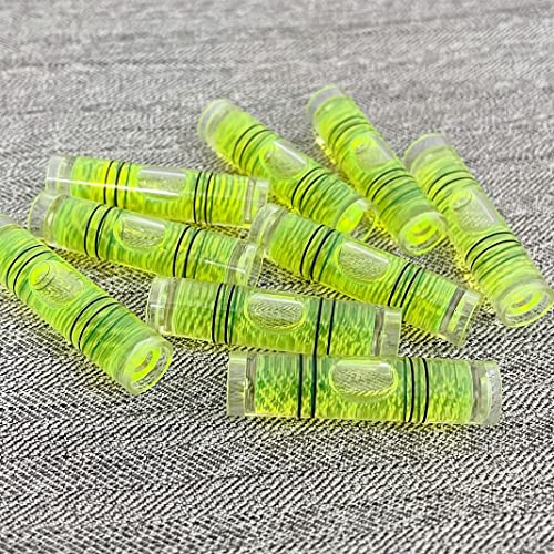 YMGBHNKJLS 8 Pieces Mini Cylindrical Level Small Horizontal Bubble Levels 9.5x40mm Bubble Spirit Level Measuring Layout Tools