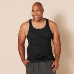 Amazon Essentials Men's Tank Undershirts, Pack of 6, Black, Large