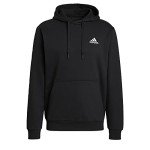 adidas Men's Essentials Fleece Hoodie, Black/White, Large