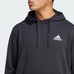 adidas Men's Essentials Fleece Hoodie, Black/White, Large