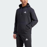 adidas Men's Essentials Fleece Hoodie, Black/White, Large