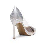 DREAM PAIRS Women’s Clear High Heels Closed Toe Stiletto Sexy Transparent Pointed Toe Heel Fashion Wedding Party Slip On Pumps Shoes,Size 6.5,Silver/Clear,SDPU2216W
