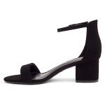 Herstyle Sunday Womens Low Heels Open Toe Dress Heeled Sandals Ankle Strap Chunky Block Short Heel Pumps Shoes for Prom Wedding Party Office, 2023BlackNubuck, Size 7.5