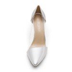 DREAM PAIRS Women’s Clear High Heels Closed Toe Stiletto Sexy Transparent Pointed Toe Heel Fashion Wedding Party Slip On Pumps Shoes,Size 6.5,Silver/Clear,SDPU2216W