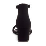 Herstyle Sunday Womens Low Heels Open Toe Dress Heeled Sandals Ankle Strap Chunky Block Short Heel Pumps Shoes for Prom Wedding Party Office, 2023BlackNubuck, Size 7.5