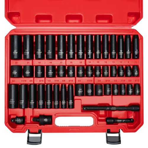 48-Piece 3/8" Drive Impact Socket Set with Extensions