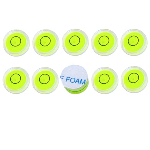 SIZIKJXGHWYI 10Pcs Double Sided Adhesive Bubble Level 18x9mm Small Stick-on Circular Bullseye Level Mini Little Bubble Spirit Levels Measuring Layout Tools (B)