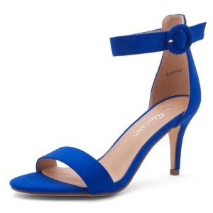 Shoe Land SL-Ambrosia Womens Heeled Sandals Dressy Strappy Heels Open Toe Ankle Strap Stiletto High Heels Black Blue Gold Red Heels for Evening Party Wedding Prom, 1901Royalblue, Size 10.0