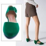 Women's Low Block Chunky Heels Dress Shoes Ankle Strap Closed Toe 1.5 inch Heels D'Orsay Work Pumps Black Matte 42 US 9