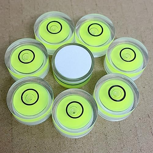 SIZIKJXGHWYI 10Pcs Double Sided Adhesive Bubble Level 18x9mm Small Stick-on Circular Bullseye Level Mini Little Bubble Spirit Levels Measuring Layout Tools (B)