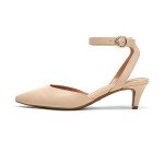 DREAM PAIRS Kitten Heels for Women Low Heel Dress Shoes Wedding Dress Closed Toe Pump Shoes,Size 7,Nude,DPU215