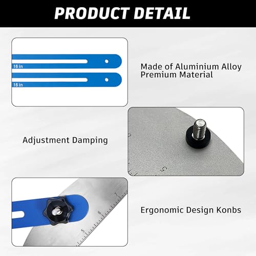 tonchean Stair Treads Gauge Template Tool Solid Metal Tread jig Shelf Scribe Layout Tool for Accurately Measuring Angle and Length of Stairs, Risers, Shelves, and Drywall