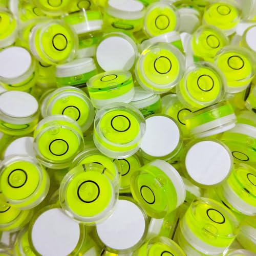 SIZIKJXGHWYI 10Pcs Double Sided Adhesive Bubble Level 18x9mm Small Stick-on Circular Bullseye Level Mini Little Bubble Spirit Levels Measuring Layout Tools (B)