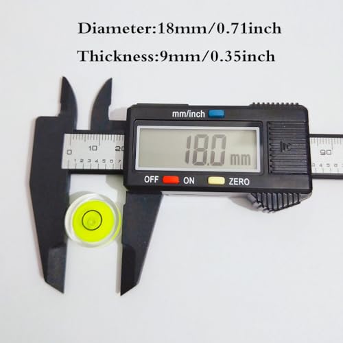 SIZIKJXGHWYI 10Pcs Double Sided Adhesive Bubble Level 18x9mm Small Stick-on Circular Bullseye Level Mini Little Bubble Spirit Levels Measuring Layout Tools (B)