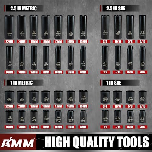 48-Piece 3/8" Drive Impact Socket Set with Extensions