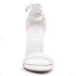 Herstyle Rosemmina Women’s Chunky Block Heels Open Toe Dress Heeled Sandals Ankle Strappy High Heel Pumps Shoes for Prom Wedding Party Office, White, Size 9.0