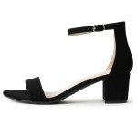 J.Adams Daisy Heeled Sandals for Women – Wide Ankle Strap Low 2 Inch Kitten Short Block Heel, Open Toe Dress Shoes – Chunky Heels for Bridal, Wedding, Parties – Dressy Platform Sandals, Women's Shoes
