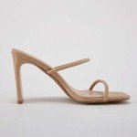 VETASTE Women Double Straps Heel Sandals Square Open Toe Party Dress Shoes