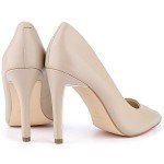 JENN ARDOR Womens Heels 4 Inch High Heels for Women Stiletto Pumps Closed Pointed Toe Office Lady Wedding Party Elegant Dress Heeded Shoes Nude