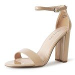 J. Adams Shirley Block Heels for Women - Ankle Strappy Heels for Women, High Heels Dressy Sandals - Chunky Heels for Women - Wedding Shoes for Bride, Summer Heels
