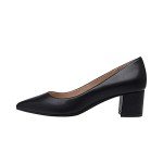 DREAM PAIRS Women' s DPU212 Chunky Low Block Heels Closed Toe Dress Wedding Pumps Shoes Black pu Size 10