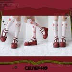 CELNEPHO Womens Mary Jane Shoes for Women, Sweet Bow Round Toe Ankle T-Strap Lolita Goth Platform Dress Pumps Shoes Oxfords B-red