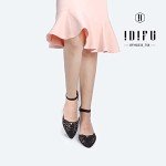 IDIFU Women's IN2 Candice Wedding Rhinestones Sequins Low Kitten Heels Pumps Dress Evening Shoes for Women Bridal Bride Black Suede 10 B(M) US