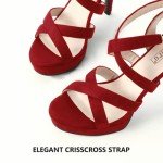 IDIFU Women's Red Dress Platform High Heels Strappy Heeled Sandals Open Toe Ankle Strap Heels Wedding Bridal Homecoming Shoes