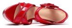 Eldof Women's High Heel Sandals Platform Ankle Strap Chunky Heels Comfortable Peep Toe Sexy Party Shoes Pumps Red US13