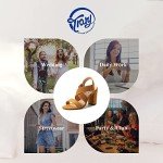 Trary Brown Heels for Women, Women's Chunky Heels Sandals Strappy Heels for Women Open Toe Women's Heeled Sandals Comfortable High Heels Homecoming Heels Elastic Ankle Strap Block Shoes Size 10