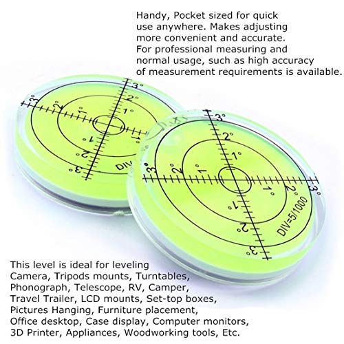 SIZIKJXGHWYI Bubble Spirit Level 60x12mm Degree Marked Surface Circular Level Round Levels Bubble Precision Measuring Layout Tools