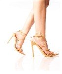 Cape Robbin Ada Sexy Stiletto High Heels for Women, Strappy Pointed Open Toe Shoes Heels Cork 11