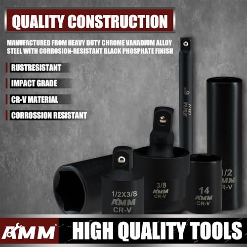 48-Piece 3/8" Drive Impact Socket Set with Extensions