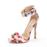 DREAM PAIRS Women's Elegantee Floral Fashion Stiletto Heel Evening Party Dress Sandals Shoes Size 5 US