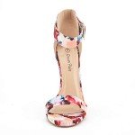 DREAM PAIRS Women's Elegantee Floral Fashion Stiletto Heel Evening Party Dress Sandals Shoes Size 5 US