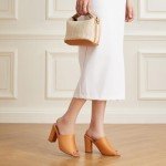 Trary Brown Heels for Women, Women's Chunky High Heels Open Toe Heels Sandals Slip on Mules Comfortable Casual Dressy Pumps Shoes Slingback Heels Sandals with Block Heels Size 11