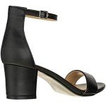 ILLUDE Women's Open Toe Ankle Strap Low Block Chunky Heels Sandals Party Dress Pumps Shoes (6.5, Black PU)